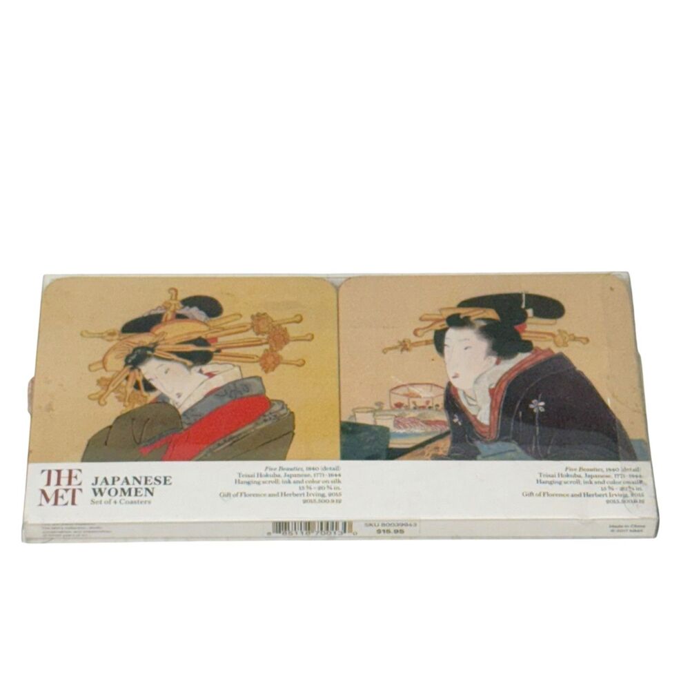 The Metropolitan Museum of Art New York Japanese Women Drink Coasters Cork Back